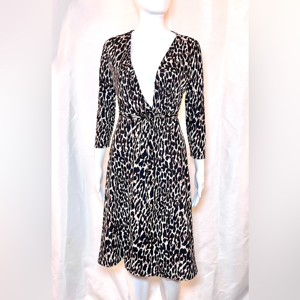 Banana Republic Leopard Knee Length Dress Size XS